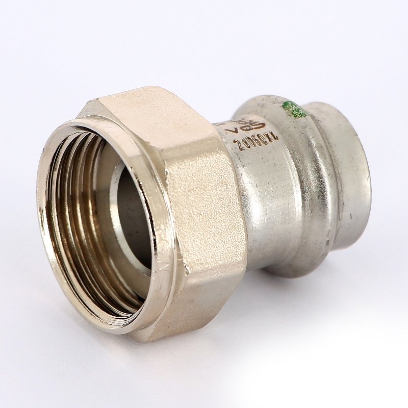 Муфта пресс-В с накидной гайкой 22х1" нержавеющая сталь Sanpress Inox VIEGA