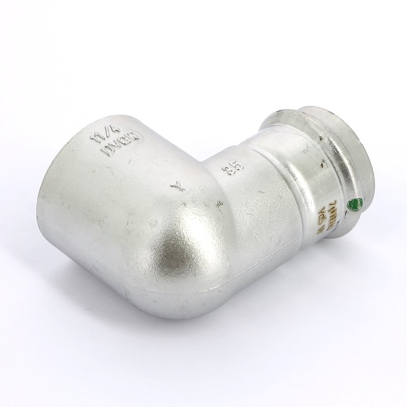 Угол пресс-В компактный 35x1"1/4 нержавеющая сталь Sanpress Inox VIEGA