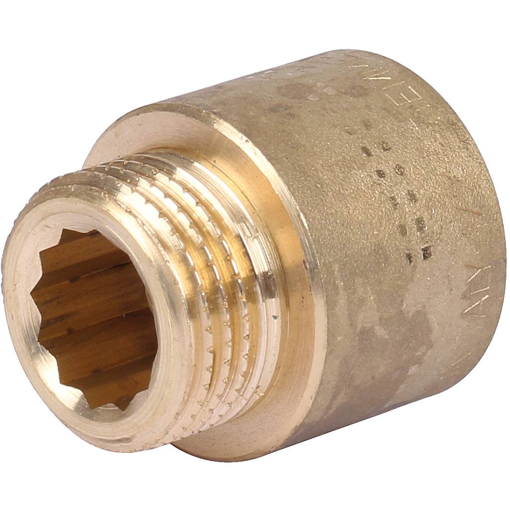 Удлинитель резьбовой 1/2" x 20 мм НР-ВР латунь TIEMME