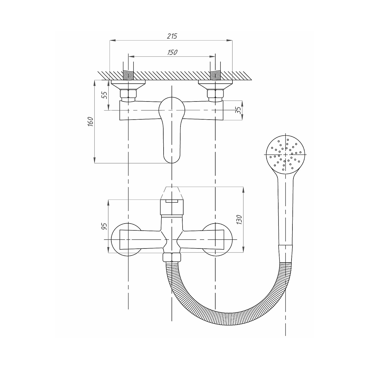 Смеситель для душа fzs-241-b100 (1/10) "fauzt"