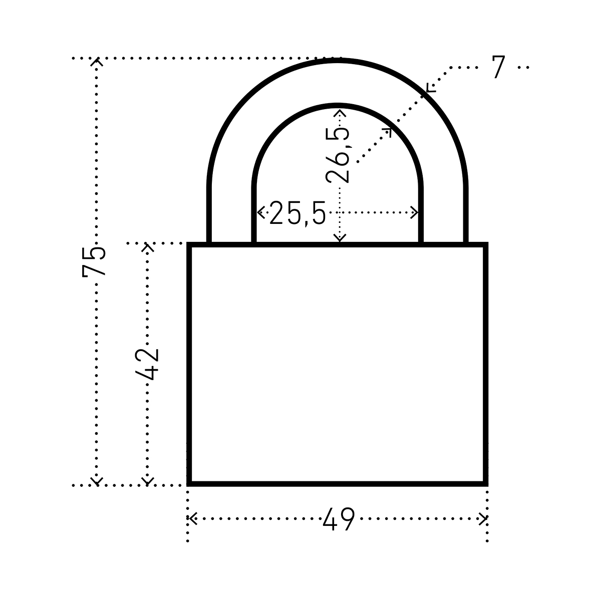 Замок навесной вс1ч-4505  7 мм (5 ключей) (1/6/72) "аллюр"