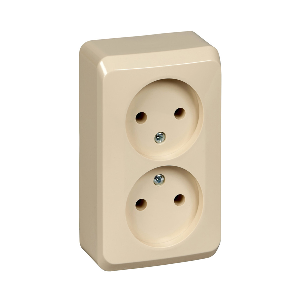 Розетка открыт. уст. "этюд" 2-х местн. 16а, кремовый (1/16/128) "schneider"