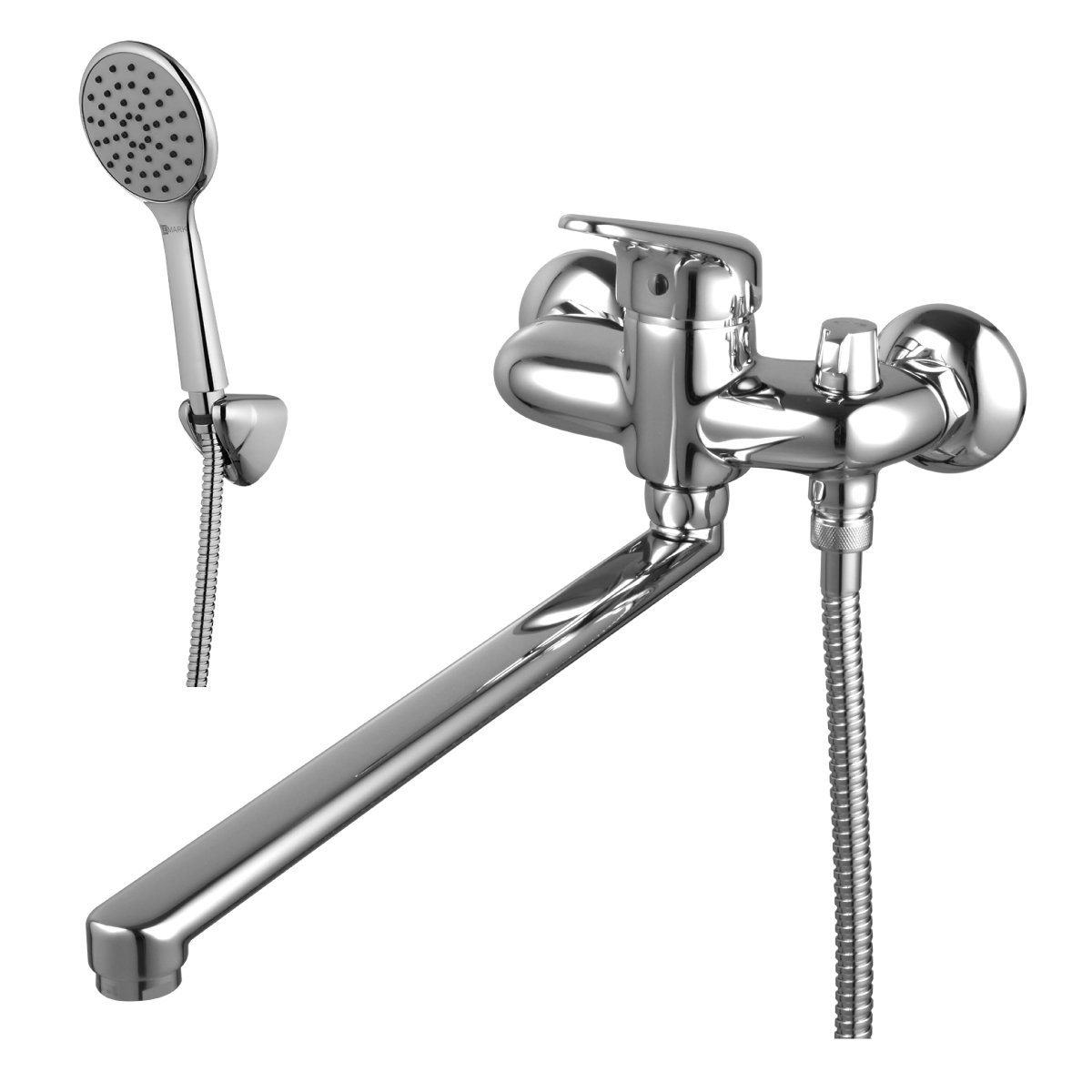 Смеситель для ванн "luna"  lm4117c  длинный плоский излив (1/8) "lemark"