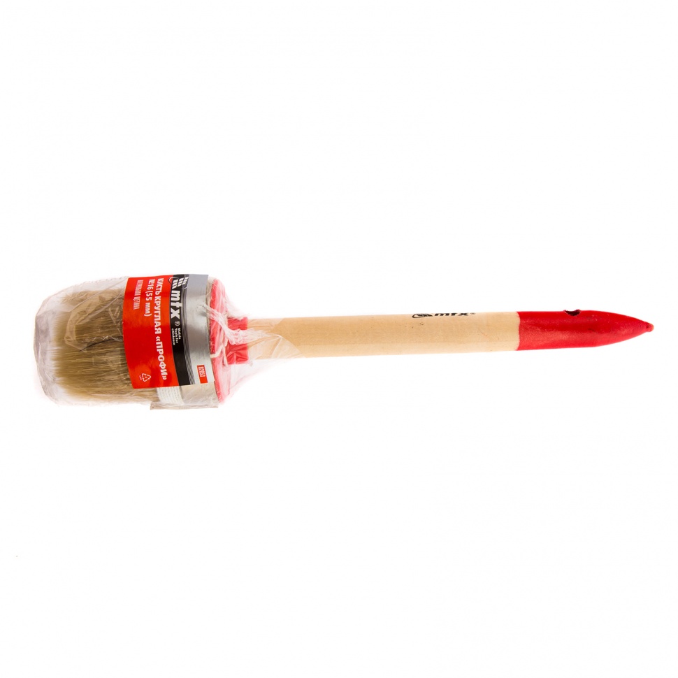 Кисть круглая, Профи №16 (55 мм), натуральная щетина, деревянная ручка MTX (82053)