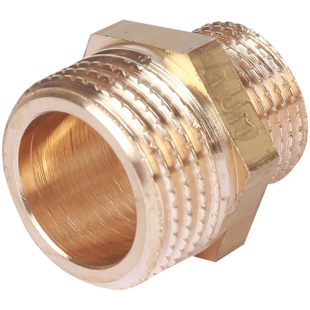 Ниппель резьбовой НР 1/2" x 1/4" латунь TIEMME