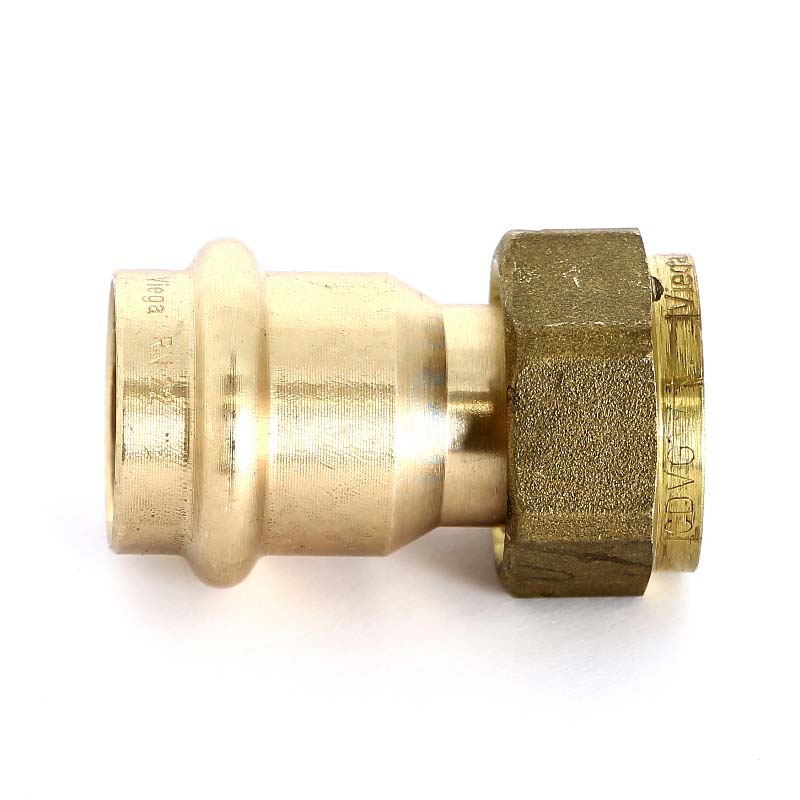 Муфта пресс-В с накидной гайкой и плоским уплотнением 22x3/4' Sanpress VIEGA