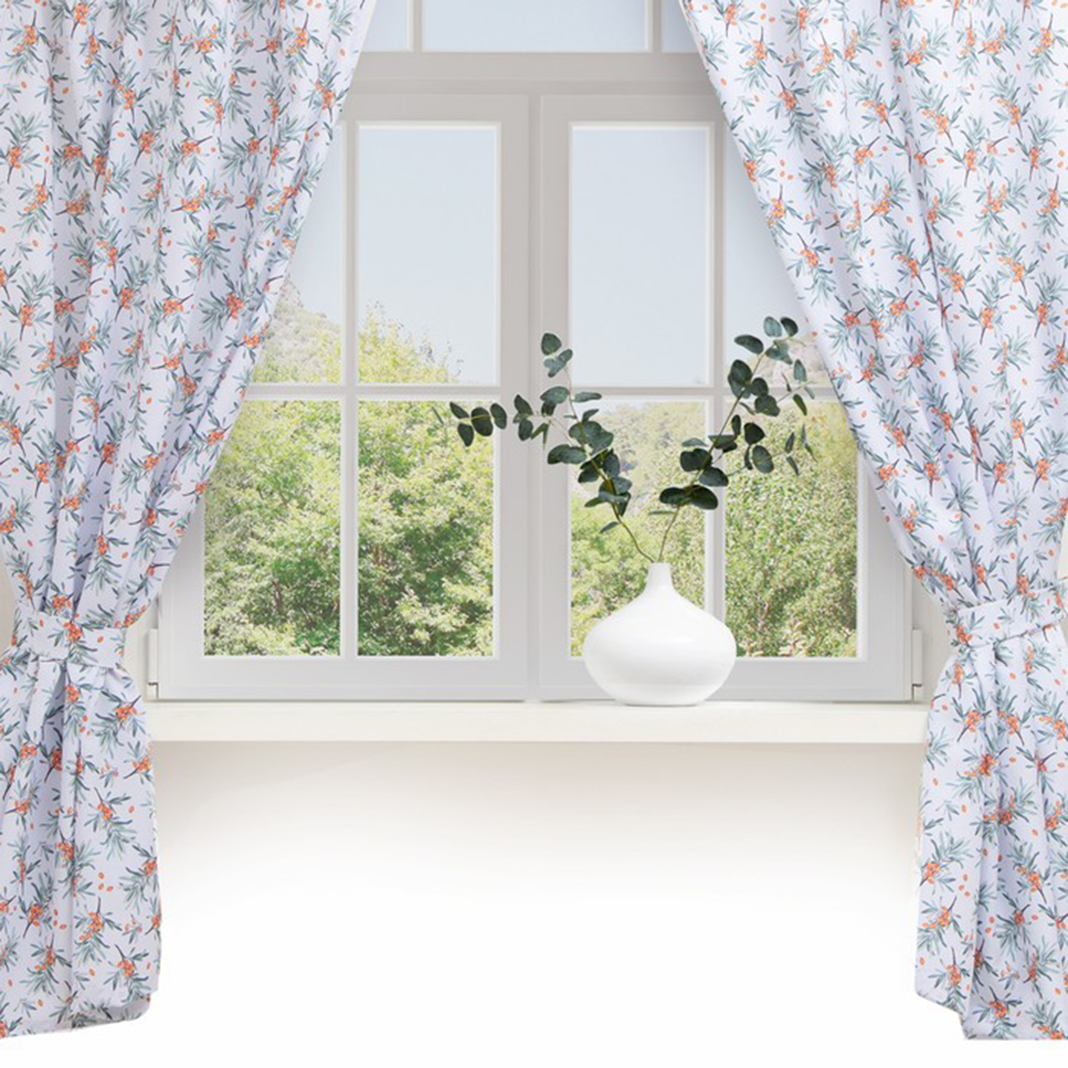 Шторы для кухни "berry garden" 145*180 см компл. 2 шт. с подхватами (1) "этель" 7183004