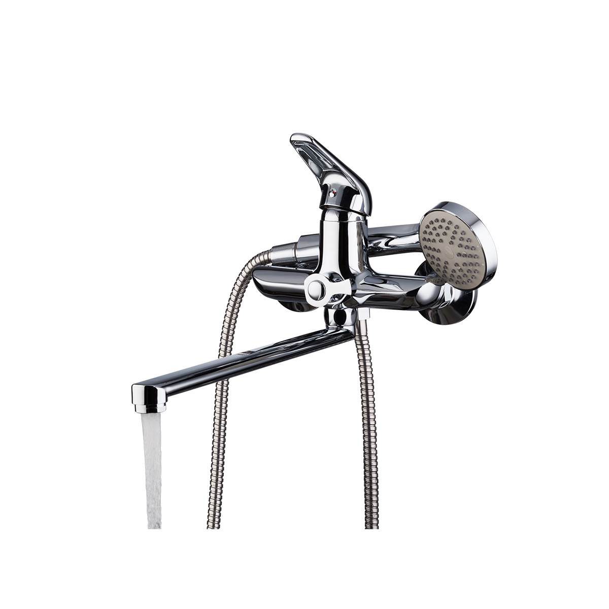 Смеситель для ванн r22102 длинный поворотн. излив, хром (1/10) "frud"