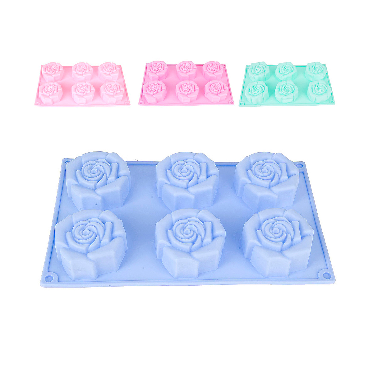 Форма для выпечки силикон. "роза" 6 ячеек d=7 см, 28,5*17*4 см (1/144) "nouvelle daily" 9902611