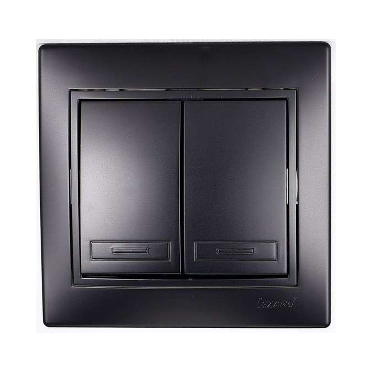 Выключатель "mira" 2-х кл., черный бархат (1/10/120) "lezard" 701-4242-101