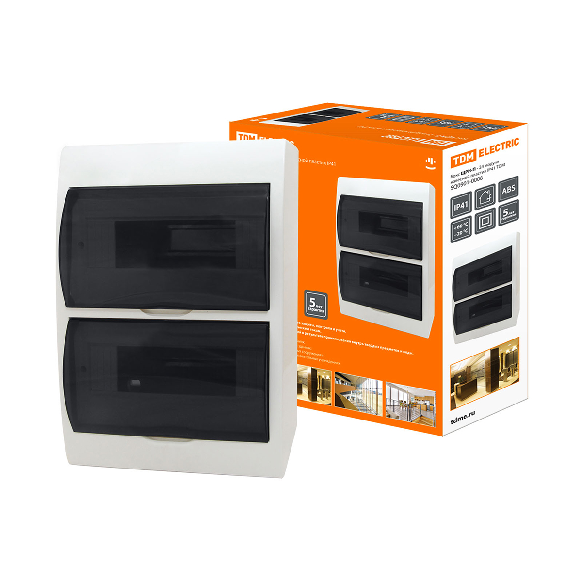 Щиток распределительный навесной щрн-п 24 модуля, пластик ip41 (1/10) tdm sq0901-0006