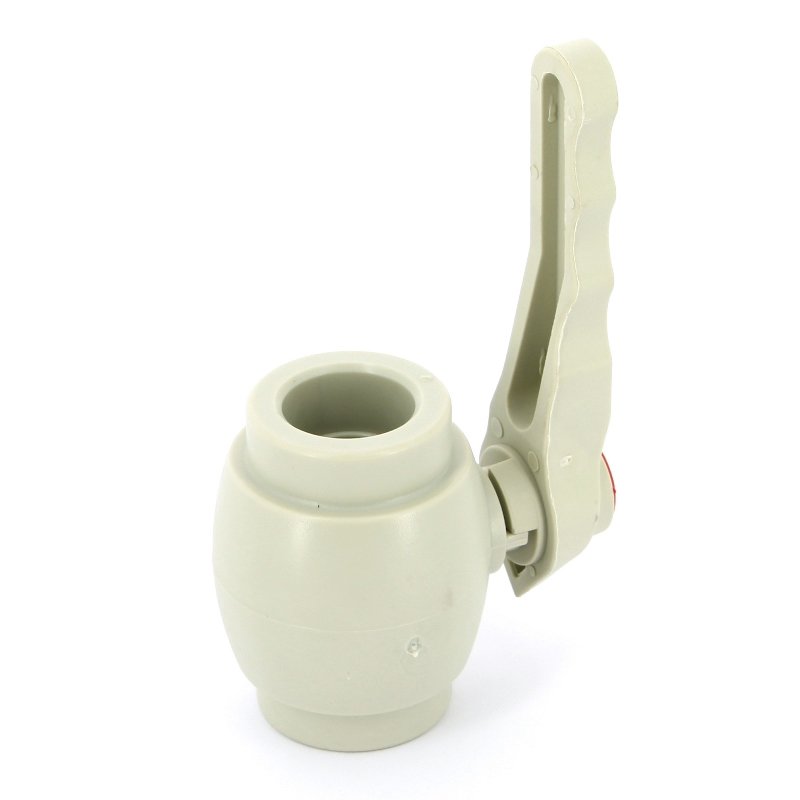 Кран шаровый прямоточный 32 мм с ручкой PP-R под пайку FV-PLAST серый (301032)