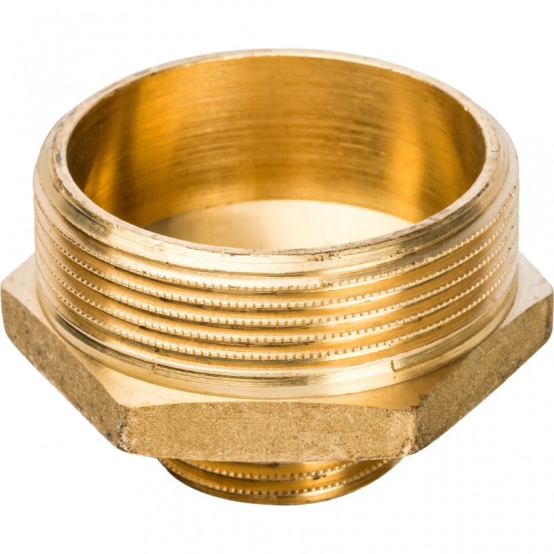 Ниппель переходной резьбовой НР 2" x 1" латунь STOUT