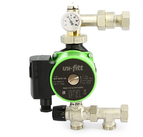 Смесительная группа UNI-FITT SOLOMIX X c эксцентриком ВР и насосом UNI-FITT SCP