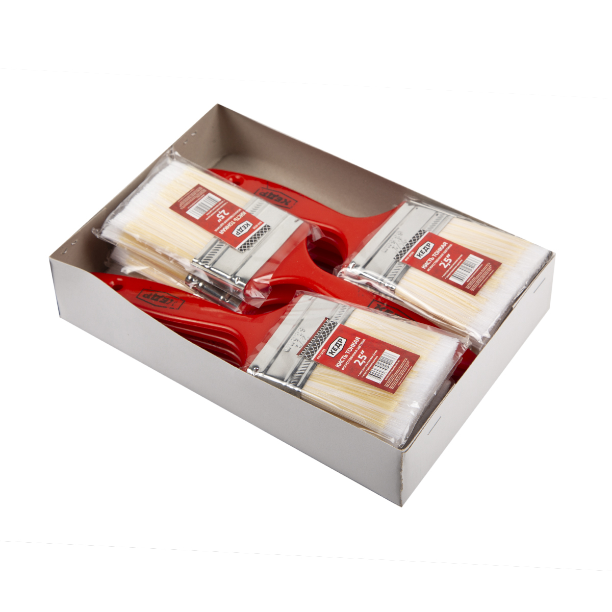 Кисть плоская тонкая искуств.щетина  №2,5/63 мм (12/480) пласт.ручка "кедр"  047-0725