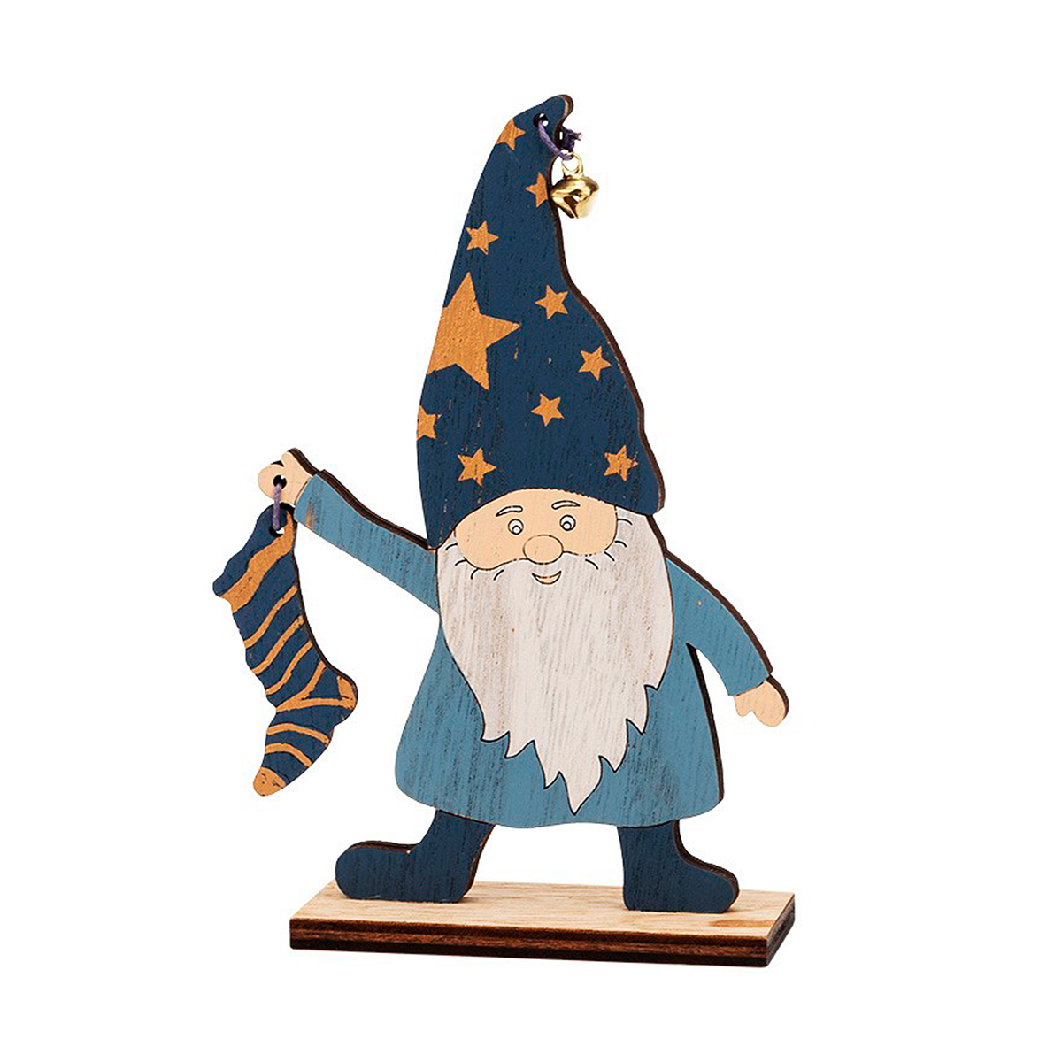 Фигурка "гном с носком" 15*4*17 см дерев. (1/24) "neon-night" 504-009