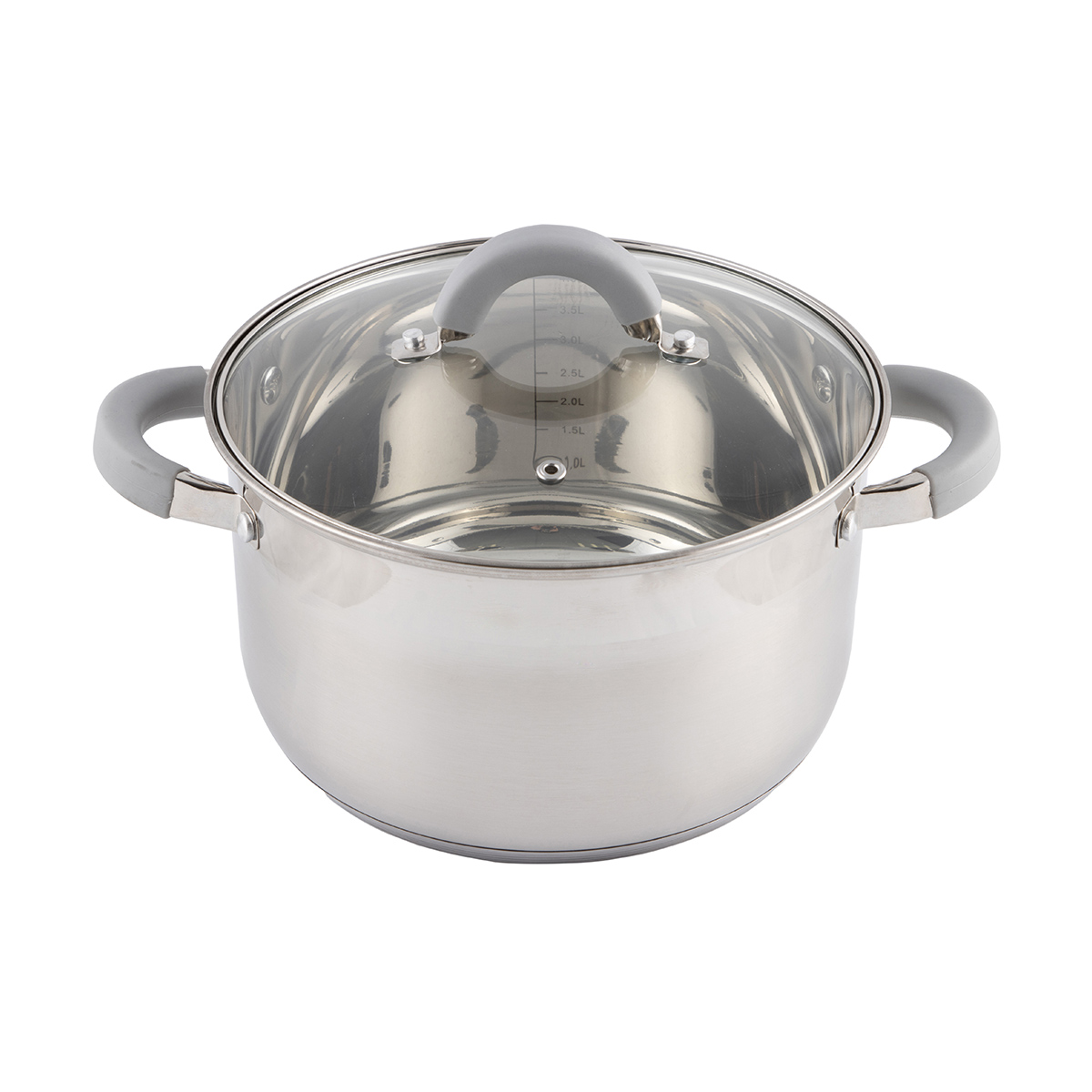 Кастрюля нержав. "felicità" 5,1 л стекл. крышка, 22*13,5 см (1/6) "mallony"