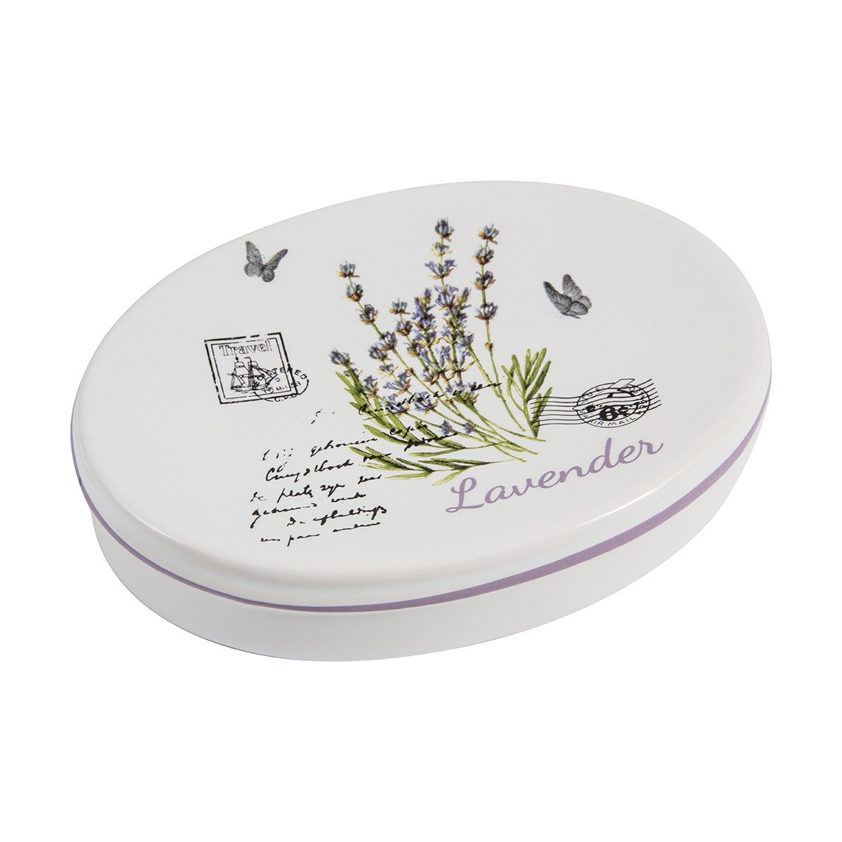 Мыльница "лаванда" sd-lav, керамика (1/4/72) "рыжий кот"