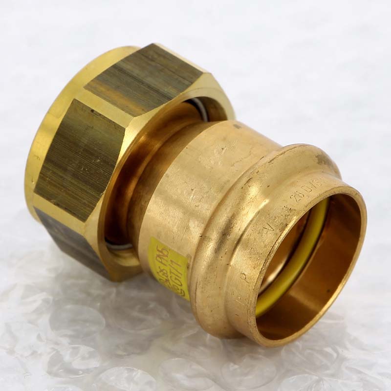 Муфта пресс-В с накидной гайкой плоская прокладка бронза Profipress G VIEGA 28 х 1"