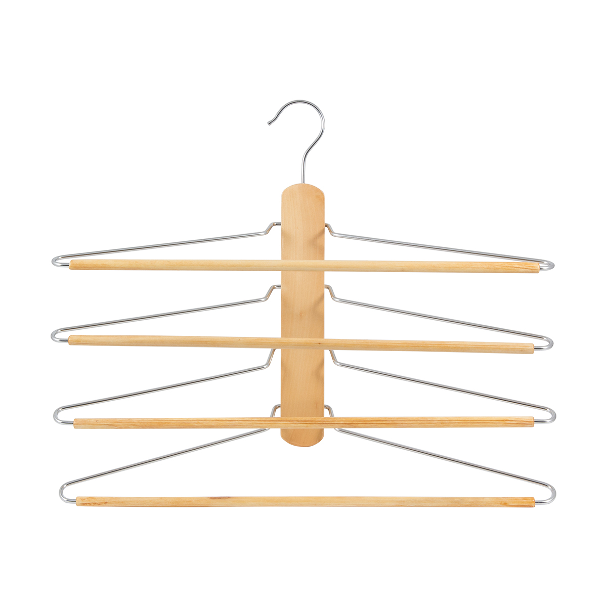 Вешалка-плечики для одежды дерев. 4 в 1 (1/12) "рыжий кот" ss4