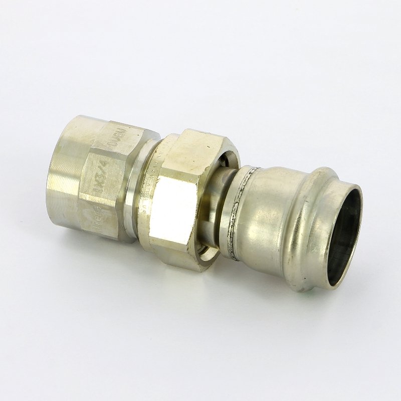 Муфта пресс-В разъёмная 28x3/4" с плоской прокладкой нержавеющая сталь Sanpress Inox VIEGA