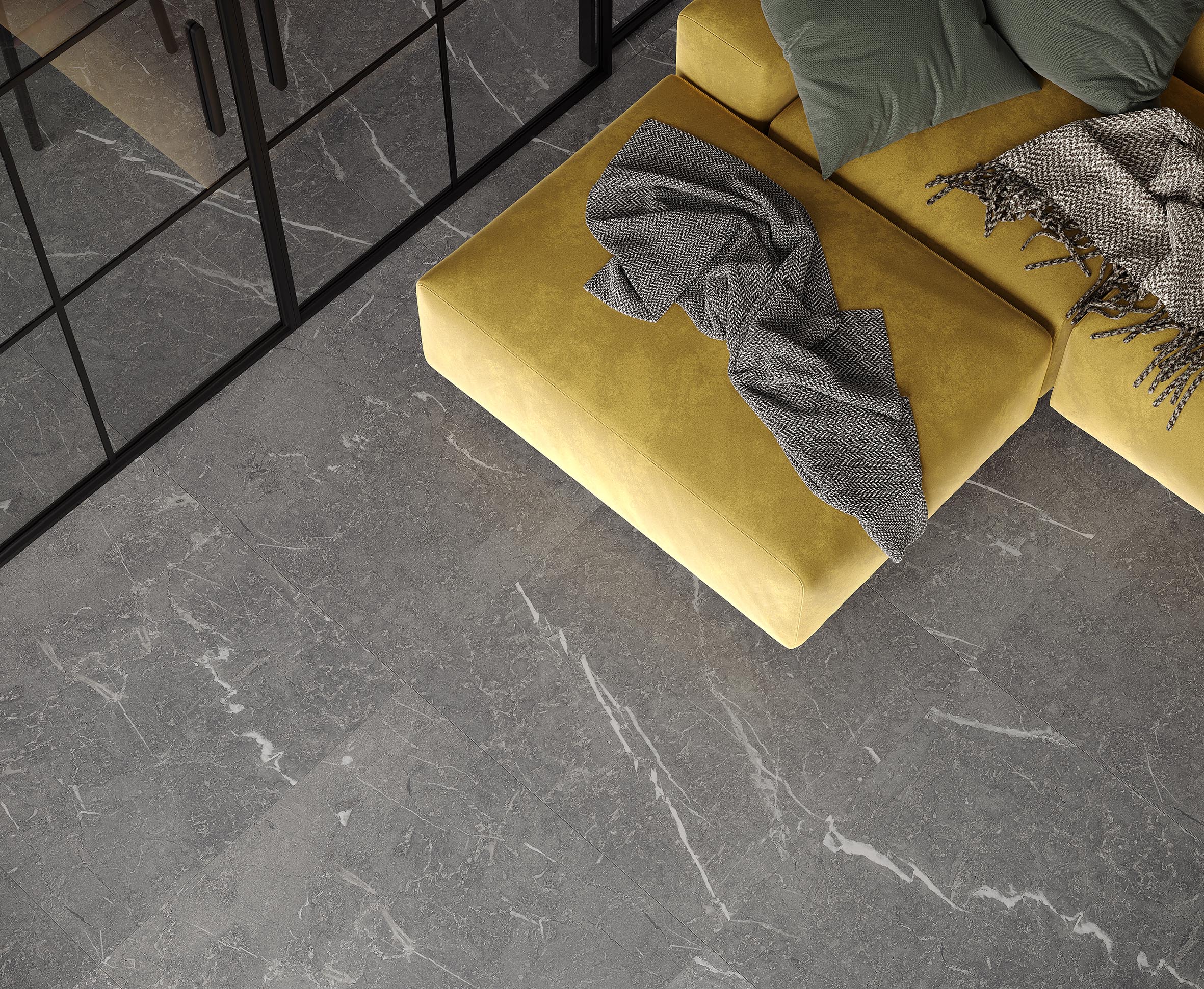 Fabric natural керамогранит серый лаппатированный 80x80