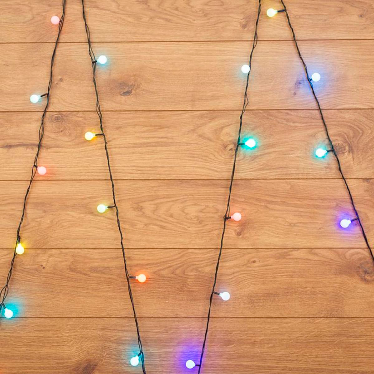 Электрогирлянда "шарики" 5 м, 30 разноцв. ламп d-18 мм, шнур зеленый (1/24) "neon-night" 303-549