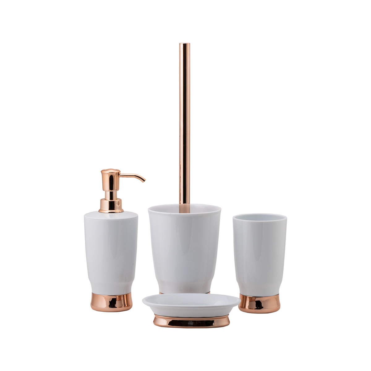 Туалетный набор "charm" ерш с подставкой, пласт. (белый) (1/6) "swensa" swp-7022wht-05