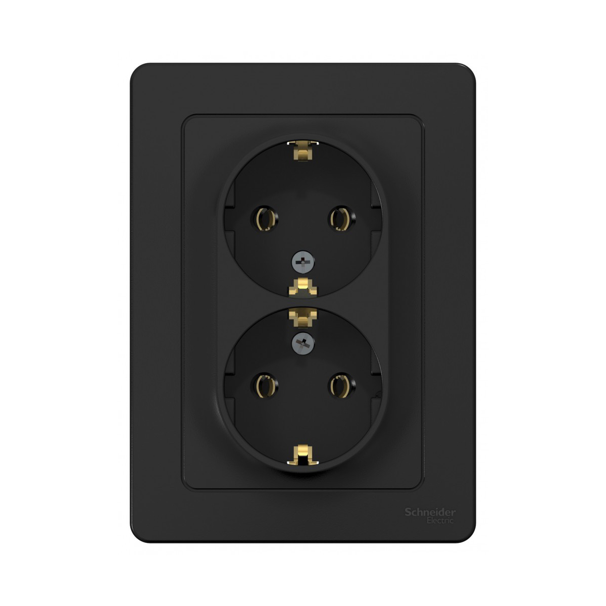 Розетка "blanca" 2-х местн. с заземл. 16а, антрацит (1/6/12) "schneider"