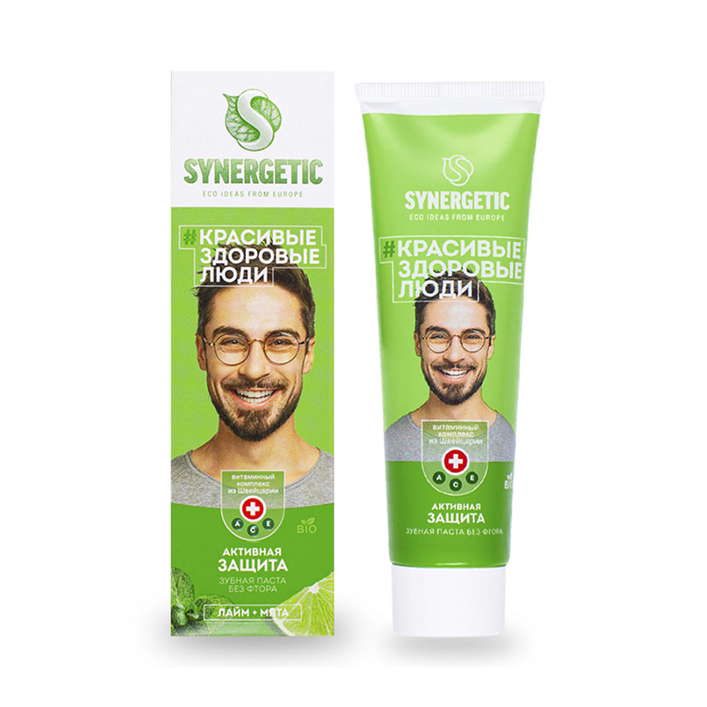 Зубная паста активная защита 100 г (1/12) "синергетик"