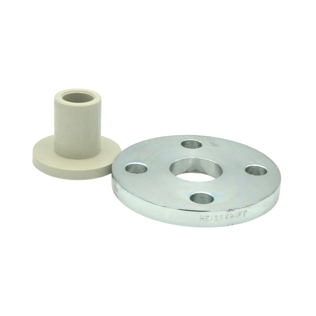 Комплект бурт-муфта и фланец 90 мм ПП (PP-R100) серый HEISSKRAFT