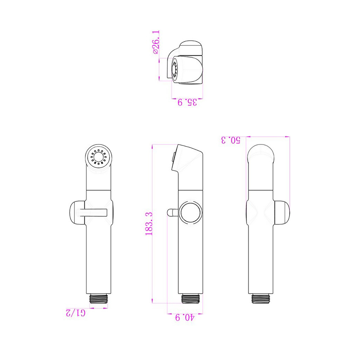 Лейка для гигиенического душа lм8075с (1/48) "lemark"