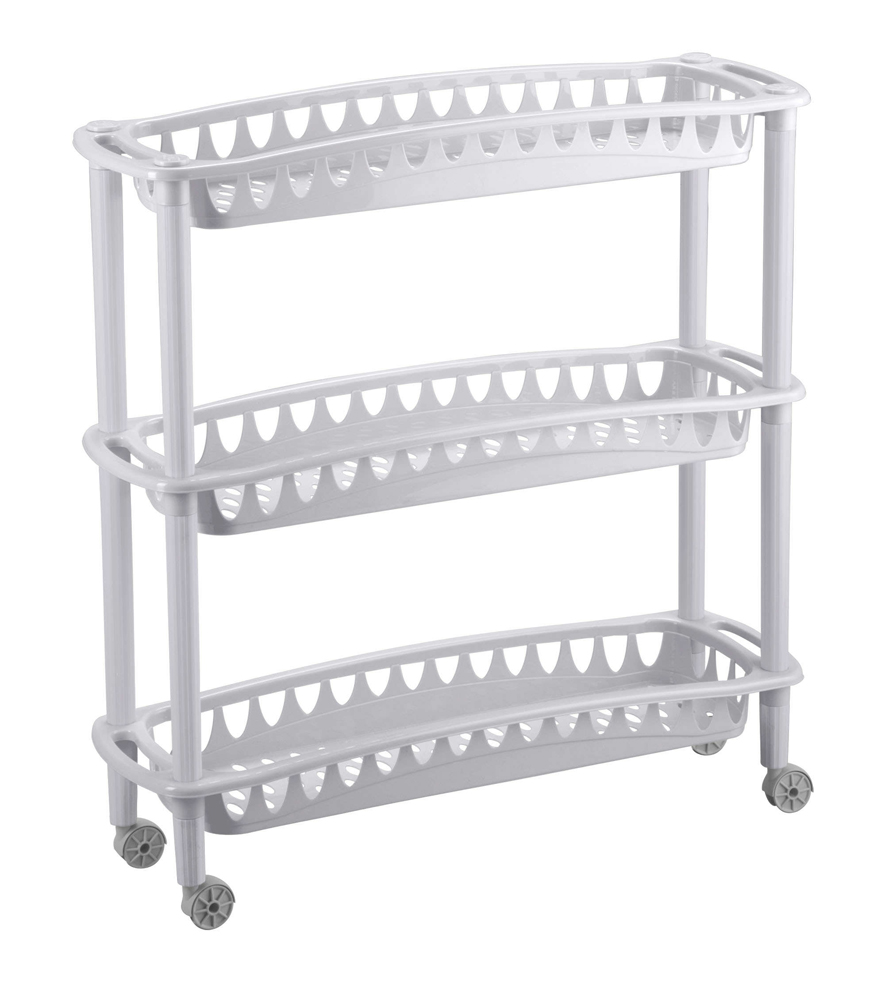 Этажерка "джулия" 3 полки 590*180*610 мм (светло-серый) (1/5) "бытпласт"