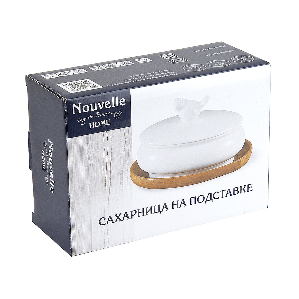 Сахарница на подставке "naturel" 250 мл, 15*11*10 см (1/36) "nouvelle home" 2631020
