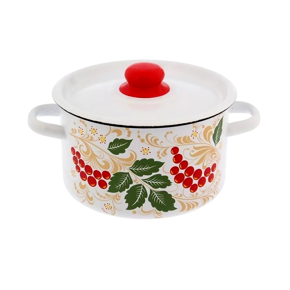 Кастрюля эмалиров. с крышкой декор. 2,9 л (1/6) "стальэмаль"  1с16с/1