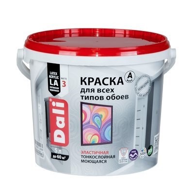 Краска DALI водно-дисперсионные для обоев 5л С бесцветная