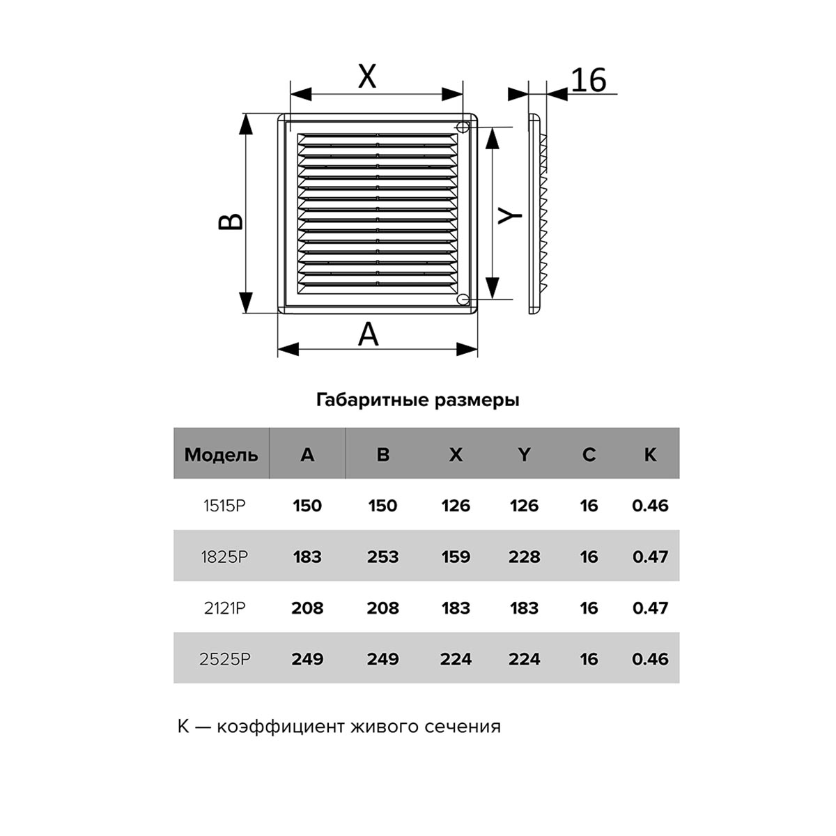 Решетка вентиляц. разъемная с сеткой 208 х 208 мм пласт. коричневая (1/40) "эра" 2121р кор