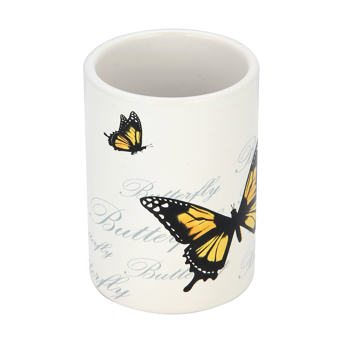 Стакан для ванной комнаты "бабочки" tu-fly, керамика (1/4/24) "рыжий кот"