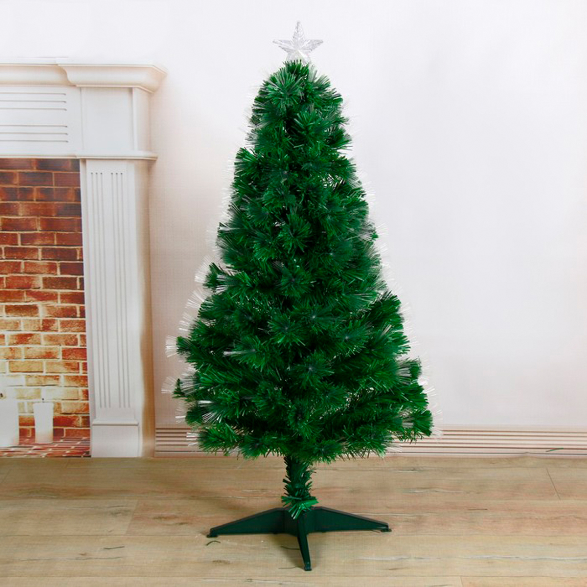 Ель декор. фиброоптич. t687v12-120  120 см, 125 веток (зеленая) "зимнее волшебство" 2338614