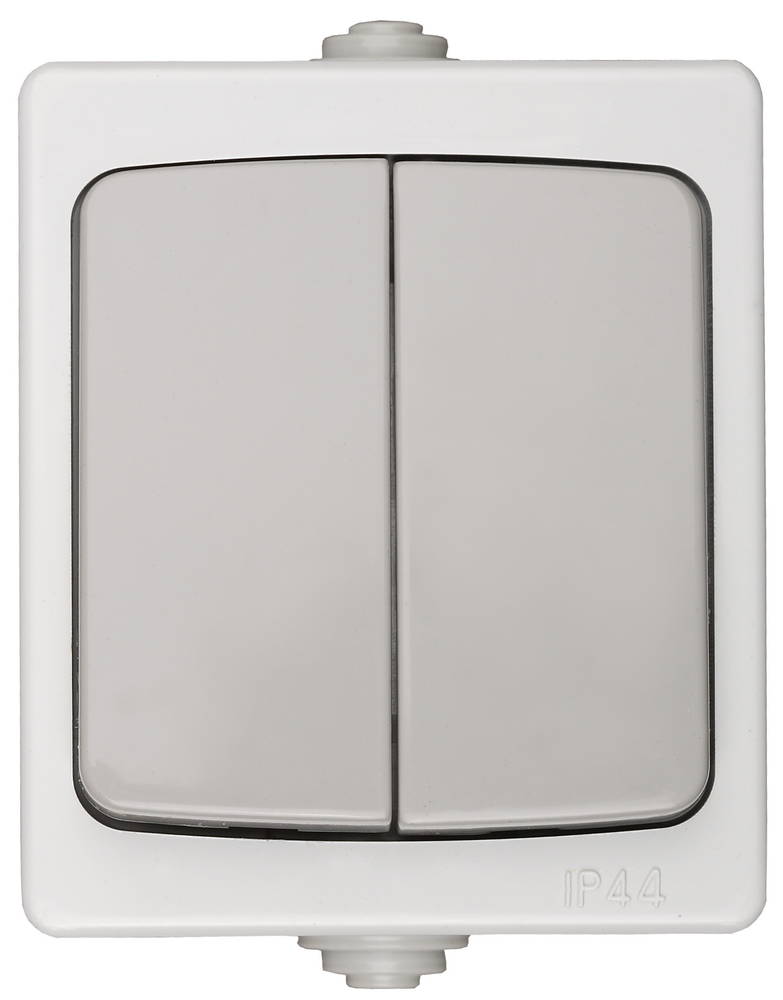 СВЕТОЗАР Аврора, IP44, 16 A/~250 В, двухклавишный выключатель (SV-54336-W)