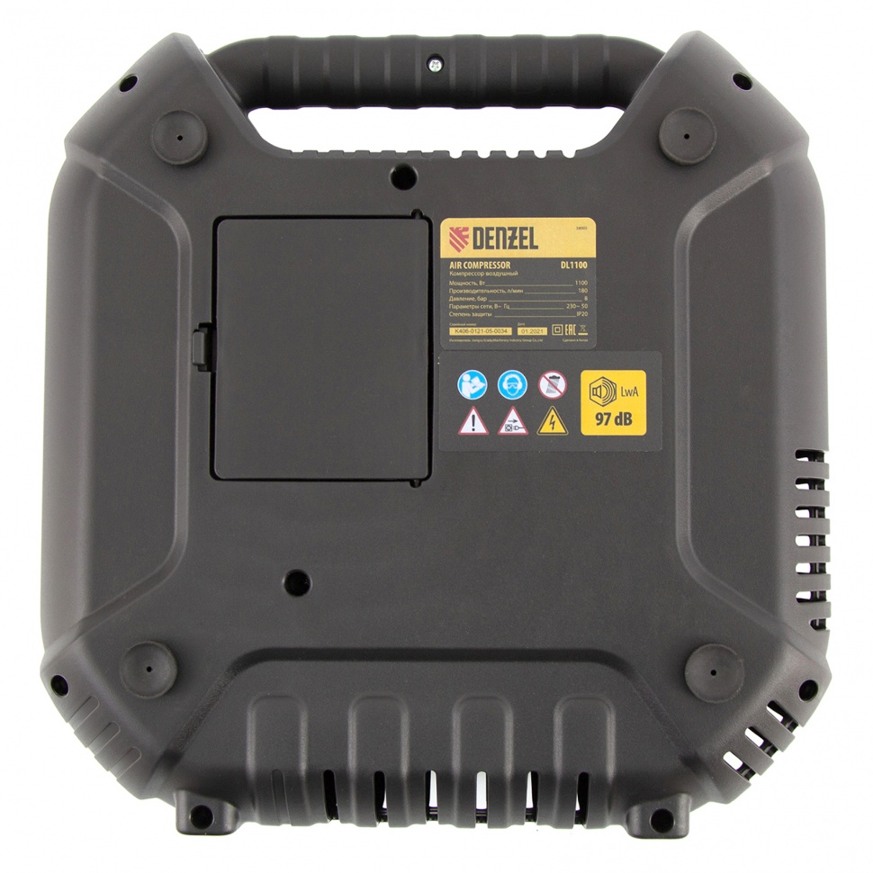 Компрессор воздушный DL1100 1.1 кВт, 180 л/мин, с набором аксессуаров Denzel (58005)