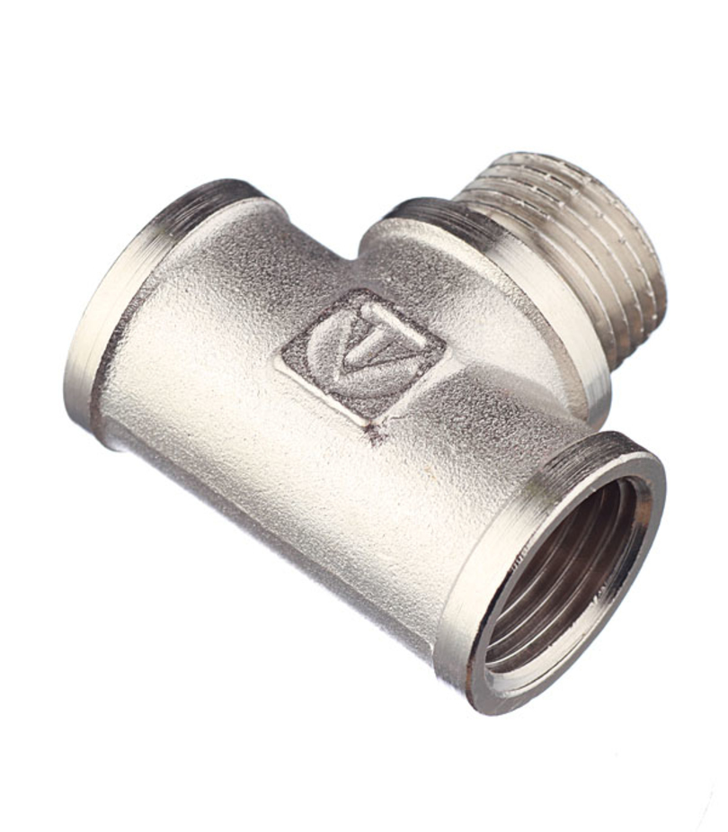 Тройник резьбовой ВН 1/2" переходной латунь-никель VALTEC (VTr.132.N.0004)