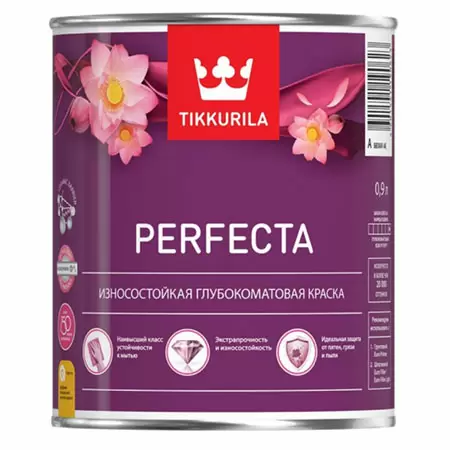TIKKURILA PERFECTA краска износостойкая, интерьерная, глубокоматовая, база C (0,9л)