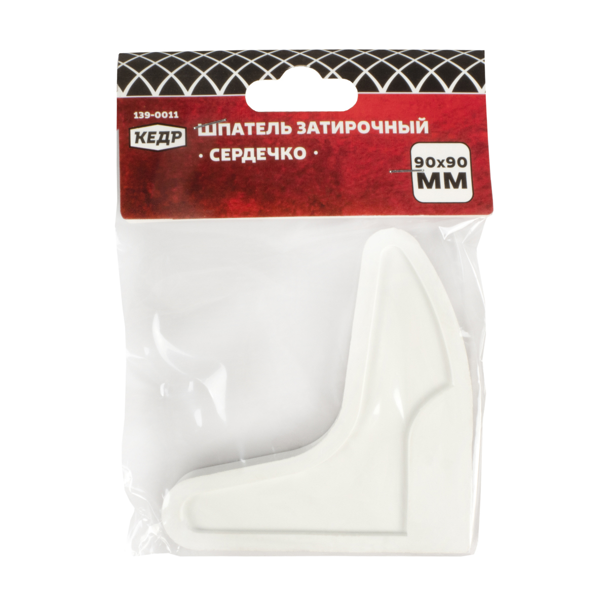 Шпатель резиновый "сердечко" 90 х 90 мм (1/100) "кедр"  139-0011