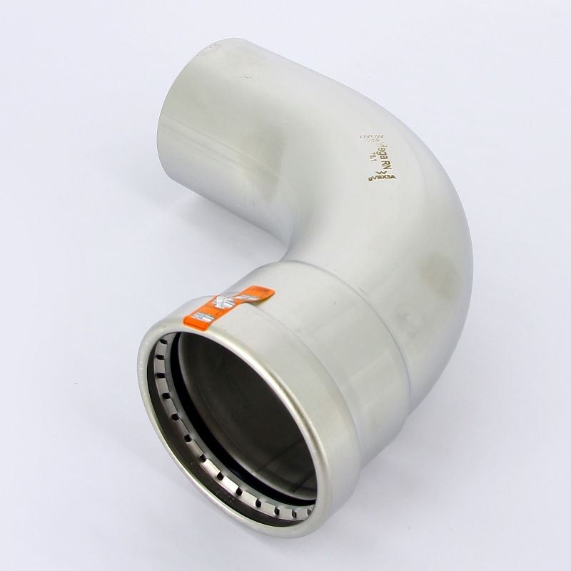 Угол-вставка пресс 76 нержавеющая сталь Sanpress Inox VIEGA