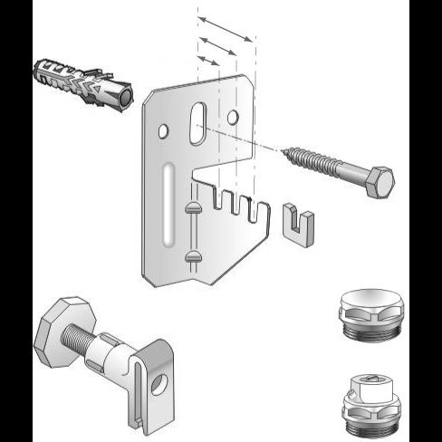 Комплект кронштейнов с заглушкой и воздухоотводчиком VOGEL&NOOT для крепления радиаторов (тип K) бок