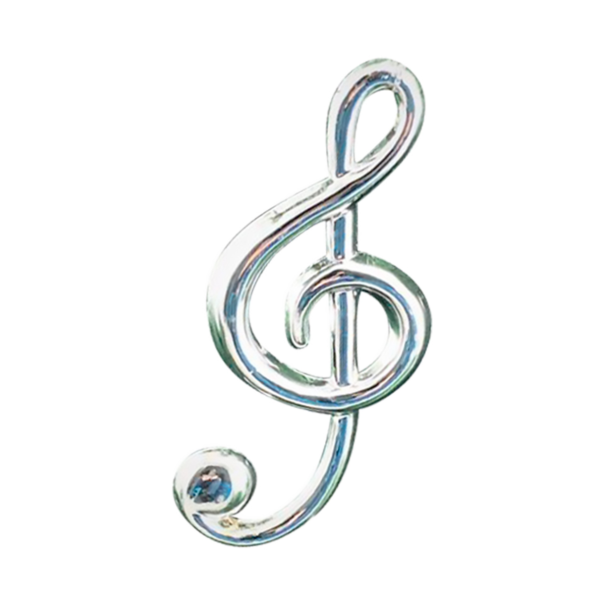 Украшение новогоднее "ключ скрипичный" 12,5*5,5 см, серебро (1/25/1000) "волшебная страна"