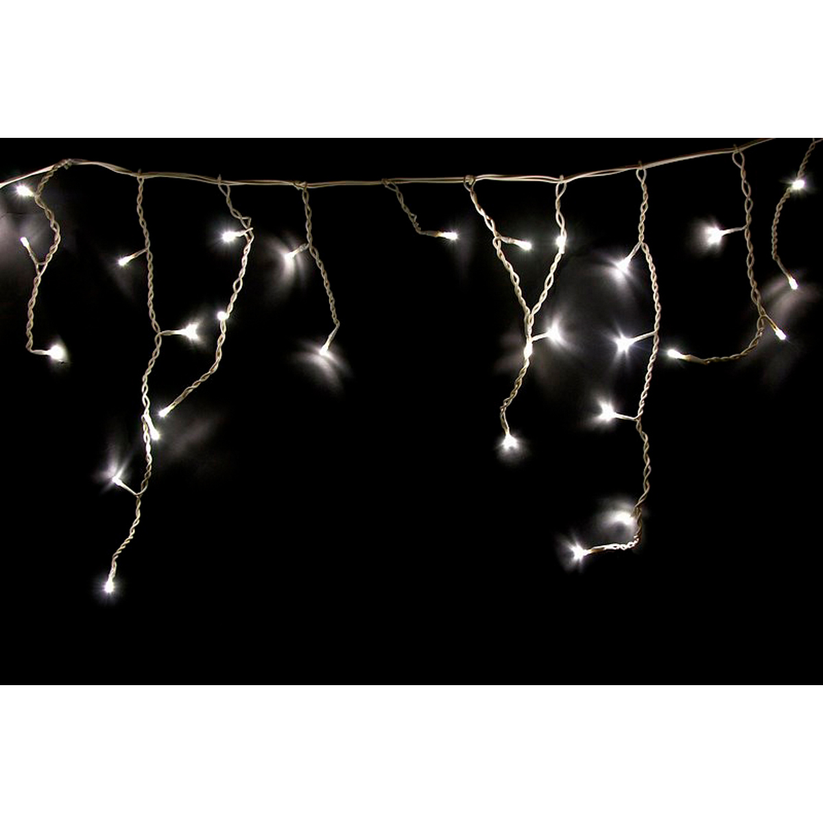 Электрогирлянда "бахрома" 1,8*0,5 м, 48 белых ламп, шнур прозр. (1/96) "neon-night" 255-015