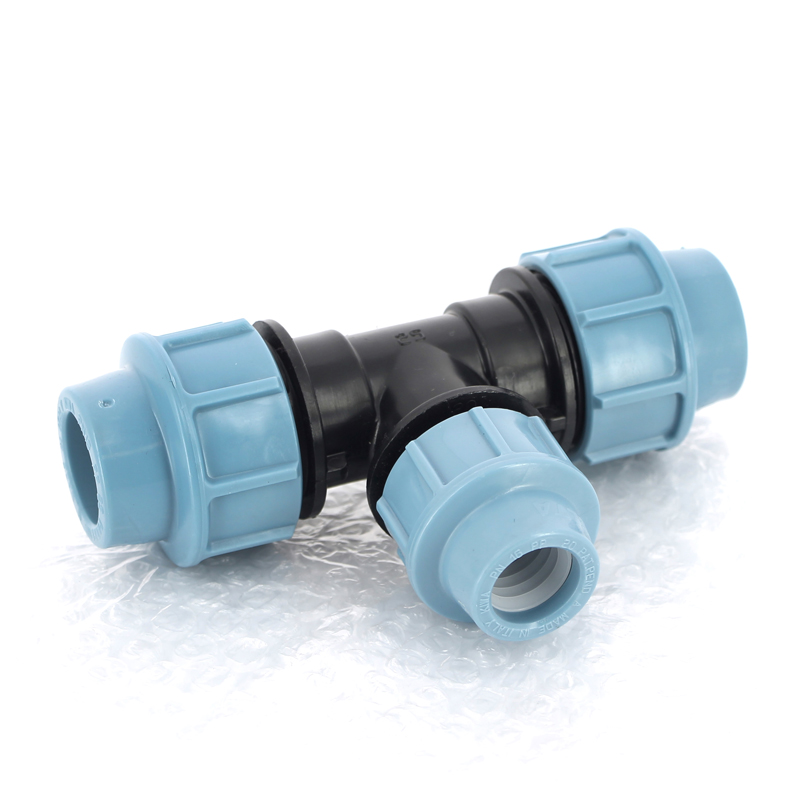 Тройник редукционный 25 х 20 х 25 мм под обжим для труб ПНД UNIDELTA