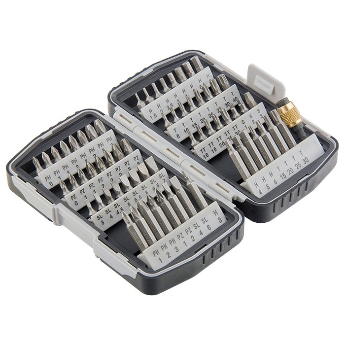 Набор бит, магнитный адаптер, CrV, пластиковый кейс, 64 шт. Matrix (11327)